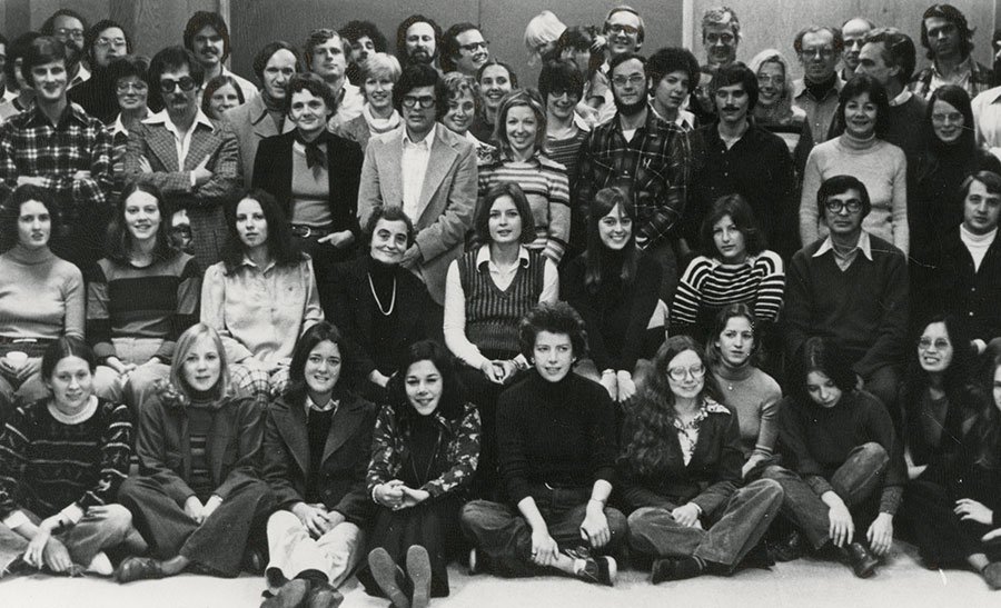 NRDC staff at its first staff retreat at Mohonk in New Paltz, New York, in 1975.