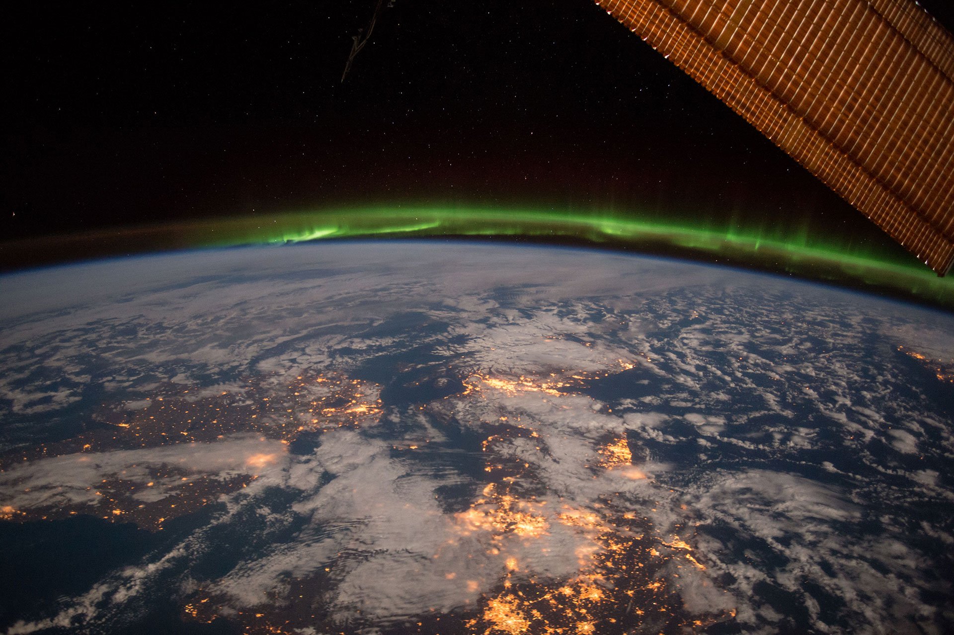 Earth observation of Ireland, United Kingdom and Scandinavia on a moonlit night under an amazing and ever-changing aurora, on Feb. 6, 2015. Image captured by Terry Virts, a flight engineer on the International Space Station with Expedition 42.